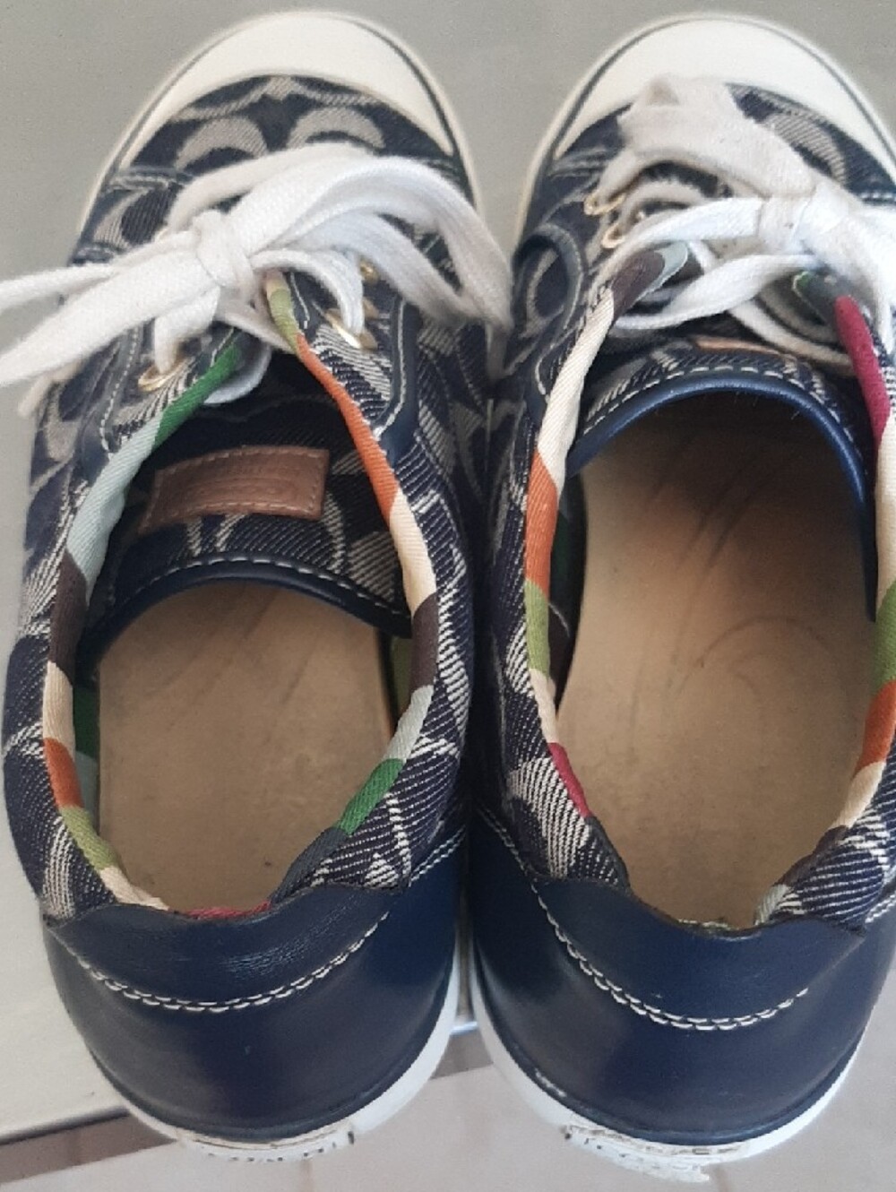Coach🌟Navy Signature Canvas Lace-Up Sneakers Sz 8 - Picture 11 of 11